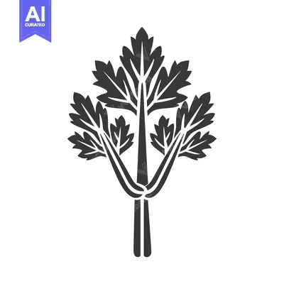 Aset desain premium: Black and White Silhouette of a Celery Plant