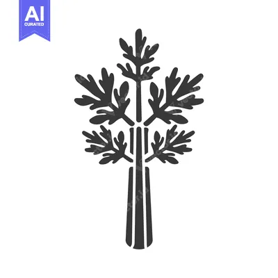 Black and White Silhouette of a Celery Stalk