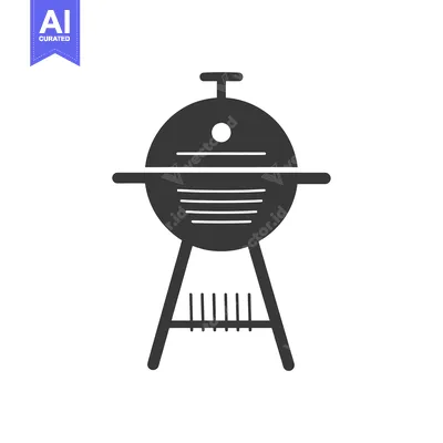 Aset premium populer: Black and White Silhouette of a Charcoal Grill