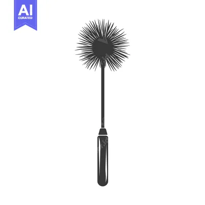 Aset premium populer: Black and White Silhouette of a Chimney Sweep Brush