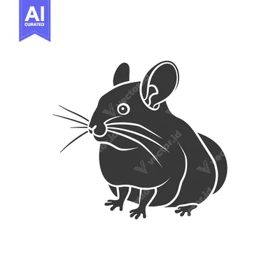 Aset premium populer: Black and White Silhouette of a Chinchilla