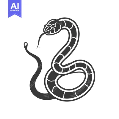 Popular premium asset: Black and White Silhouette of a Coiled Snake