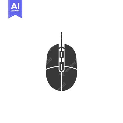 Aset premium populer: Black and white silhouette of a computer mouse