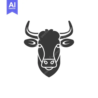 Aset premium populer: Black and White Silhouette of a Cow's Head
