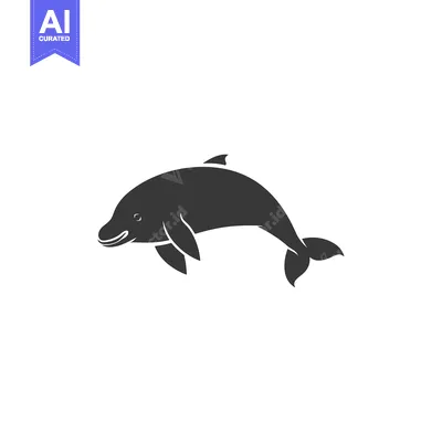 Aset premium populer: Black and White Silhouette of a Dolphin Jumping Out of the Water