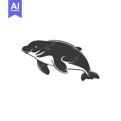 Popular premium asset: Black and White Silhouette of a Dolphin Leaping