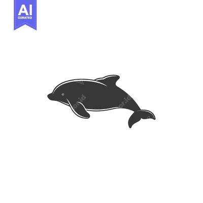 Aset premium populer: Black and White Silhouette of a Dolphin Swimming