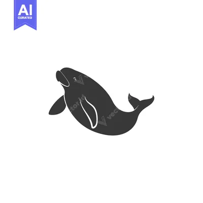 Aset premium populer: Black and White Silhouette of a Dolphin Swimming