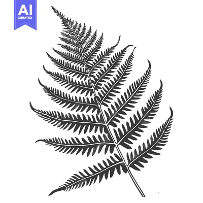 Popular premium asset: Black and White Silhouette of a Fern Leaf