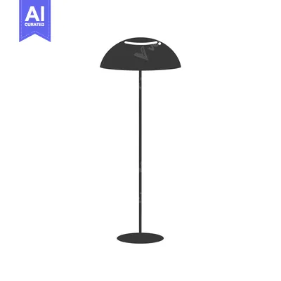 Aset premium populer: Black and white silhouette of a floor lamp with a round shade