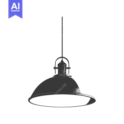 Aset premium populer: Black and White Silhouette of a Hanging Lamp
