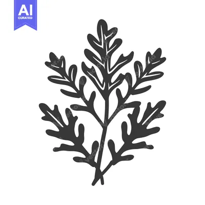 Popular premium asset: Black and white silhouette of a leafy branch with multiple leaves