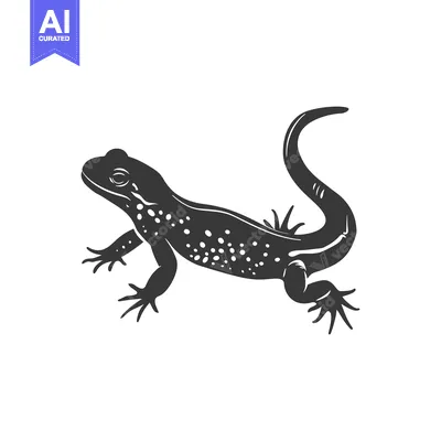 Aset premium populer: Black and White Silhouette of a Lizard