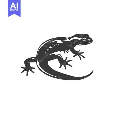 Aset premium populer: Black and White Silhouette of a Lizard in Profile