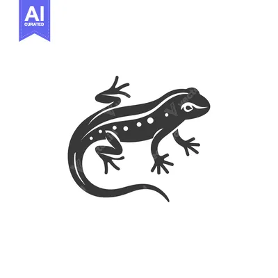 Popular premium asset: Black and White Silhouette of a Lizard with a Curved Tail