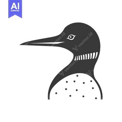 Aset premium populer: Black and White Silhouette of a Loon's Head