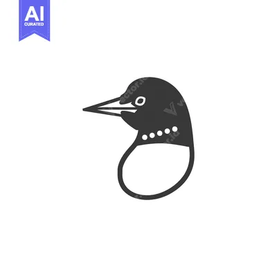 Aset premium populer: Black and white silhouette of a loon's head