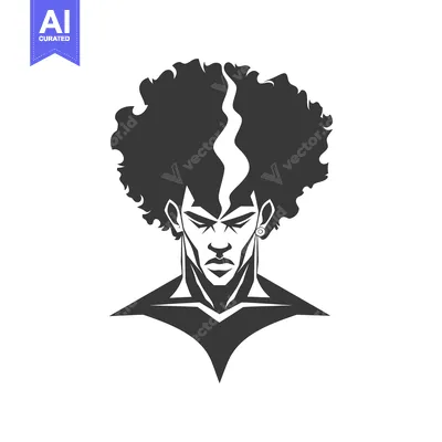 Aset premium populer: Black and White Silhouette of a Man with an Afro