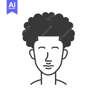 Aset premium populer: Black and white silhouette of a man with an afro