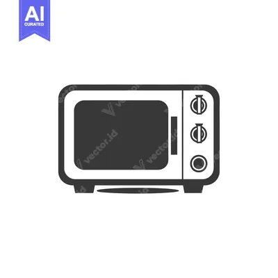 Aset premium populer: Black and White Silhouette of a Microwave Oven