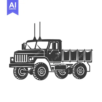 Aset premium populer: Black and White Silhouette of a Military Truck