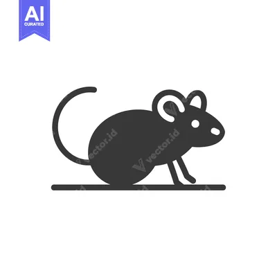 Aset premium populer: Black and white silhouette of a mouse