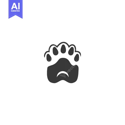 Aset premium populer: Black and White Silhouette of an Animal Paw Print