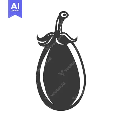 Aset premium populer: Black and White Silhouette of an Eggplant