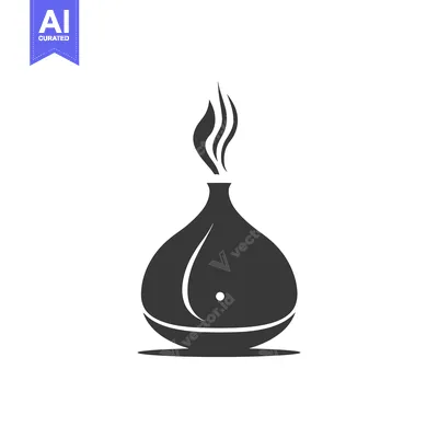 Premium design asset: Black and White Silhouette of an Essential Oil Diffuser