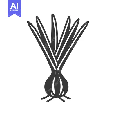 Aset premium populer: Black and white silhouette of an onion plant