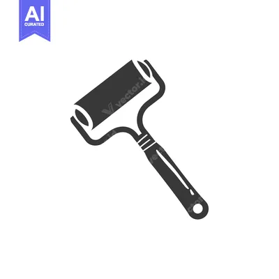 Black and White Silhouette of a Paint Roller