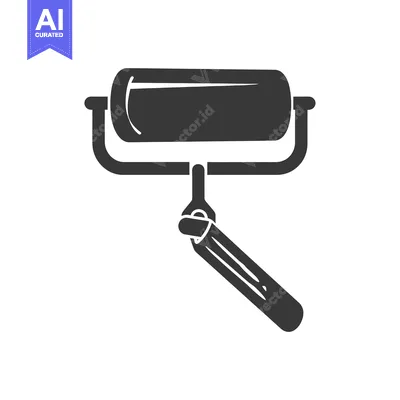 Black and White Silhouette of a Paint Roller
