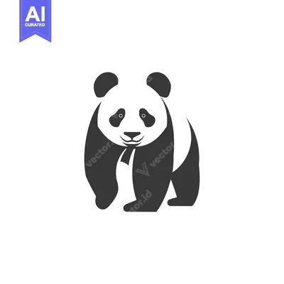 Aset premium populer: Black and White Silhouette of a Panda Bear