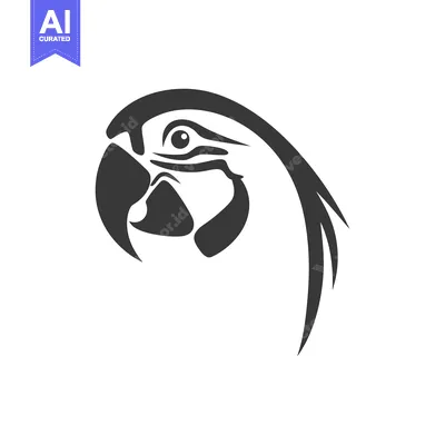 Popular premium asset: Black and White Silhouette of a Parrot's Head