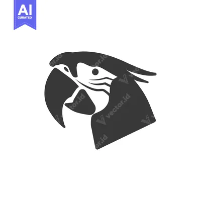Aset premium populer: Black and White Silhouette of a Parrot's Head