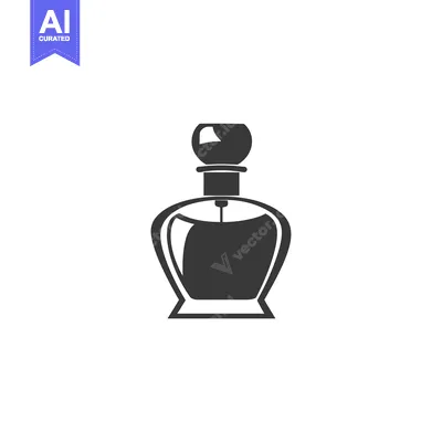 Aset desain premium: Black and White Silhouette of a Perfume Bottle