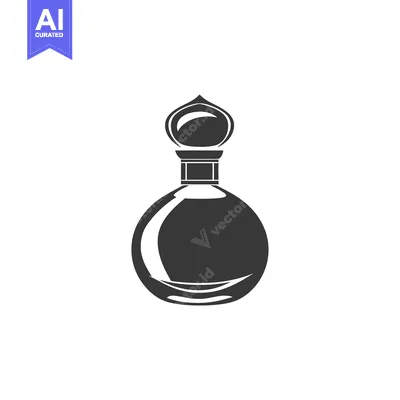 Aset premium populer: Black and White Silhouette of a Perfume Bottle