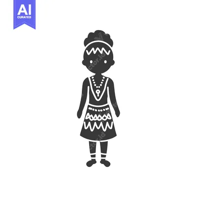 Aset premium populer: Black and White Silhouette of a Person Wearing Traditional Clothing