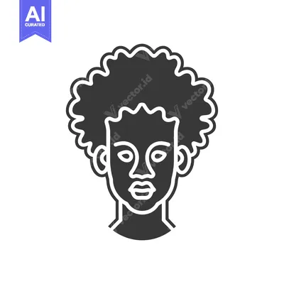 Aset premium populer: Black and White Silhouette of a Person with an Afro