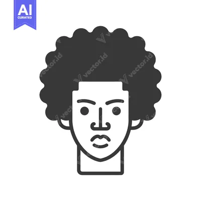 Aset premium populer: Black and White Silhouette of a Person with an Afro Hairstyle