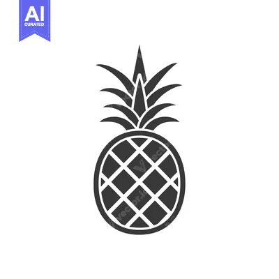 Aset desain premium: Black and White Silhouette of a Pineapple
