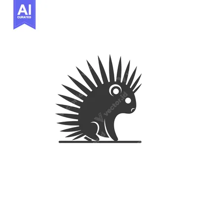 Aset premium populer: Black and White Silhouette of a Porcupine