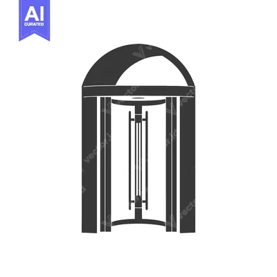 Aset premium populer: Black and White Silhouette of a Revolving Door