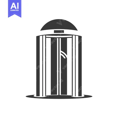 Popular premium asset: Black and White Silhouette of a Revolving Door