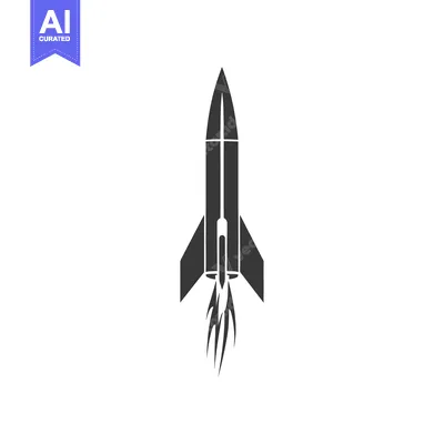 Popular premium asset: Black and White Silhouette of a Rocket Launching Upward