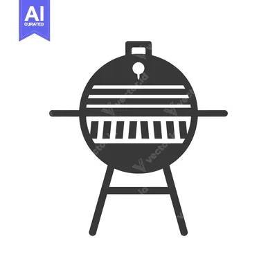 Aset premium populer: Black and white silhouette of a round barbecue grill