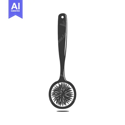 Aset premium populer: Black and White Silhouette of a Round Brush with a Handle