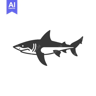 Popular premium asset: Black and White Silhouette of a Shark Swimming