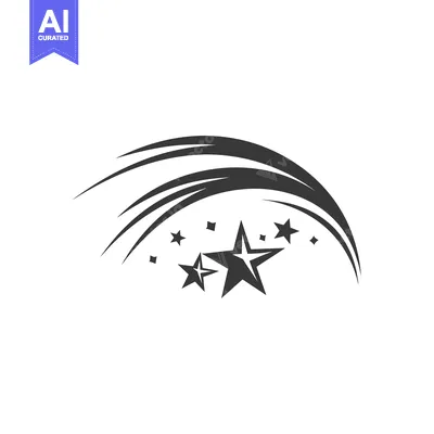 Aset premium populer: Black and white silhouette of a shooting star with a trail