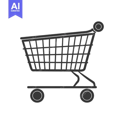 Popular premium asset: Black and white silhouette of a shopping cart